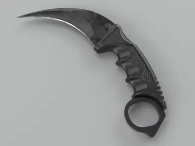 Tactical Knife Low-poly 3D model 7