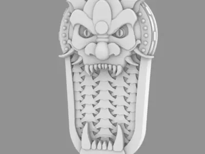 Cyber Samurai Oni Style Mega Shield 3D print model