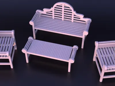 Marlborough garden furniture set 3D model