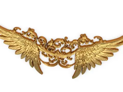 Wings Printable carved decor 08 3D model