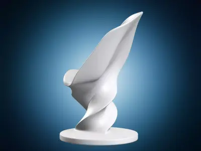 Modern Twisted Sculptural Tablet Phone Stand 3D print model