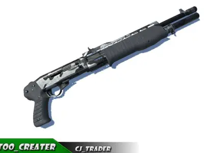 Space12 Shotgun Rigged  Low-poly 3D model Low-poly 3D model