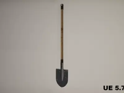 Steel Shovel - Game Ready PBR Tool Survival Prop Low-poly 3D model
