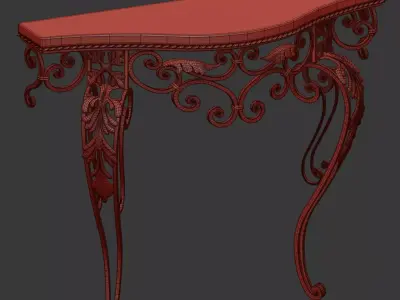 Console classic Antique French 3D model