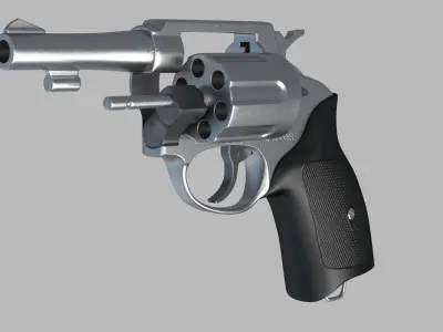 Revolver Police 8mm Low-poly 3D model