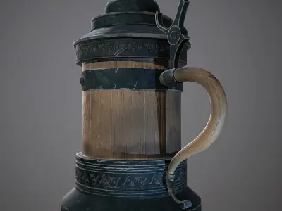 Beer Mug Low-poly 3D model