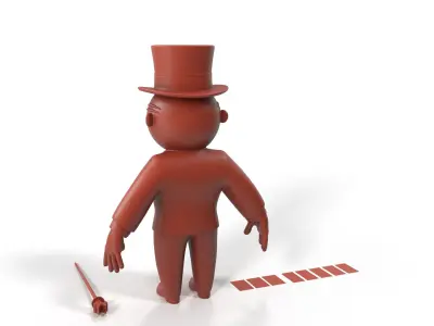 Mr Monopoly A-pose for 3D Print 3D print model