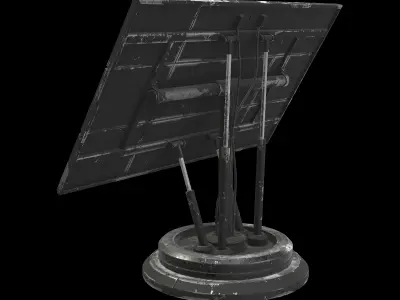 square solar panel 3D model