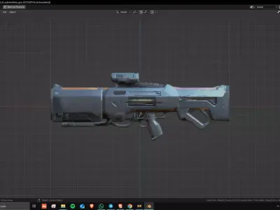 Sci-Fi Assault Rifle 05 Low Poly Game Ready Asset Low-poly 3D model