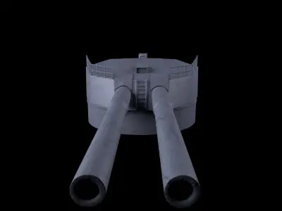 Battlle Ship Kawachi artillery 1 and 2 3D Model Pack