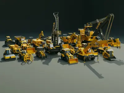 24 Heavy Vehicles - Mega Pack Low-poly