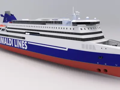Ship Cruise Ausonia - Grimaldi Lines 3D model