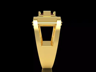 Baguette Gents Ring 3D print model