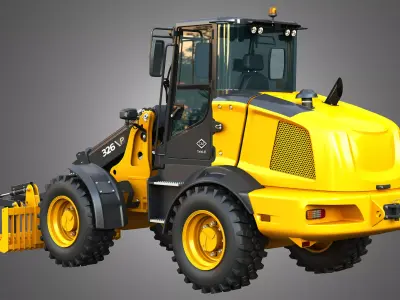 326 P-Tier Compact Wheel Loader - Grapple 3D model