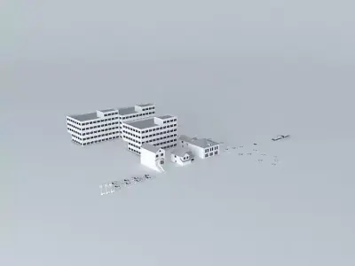 Movie Set group of buildings 3D model