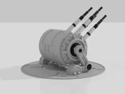 Sci-fi quad laser cannons  3D model