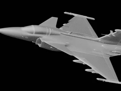 Saab Jas Gripen Fighter Jet 3D model