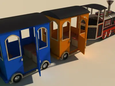 Miniature Train Low-poly 3D model
