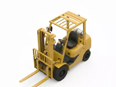 Industrial Counterbalance Forklift Low-poly 3D model