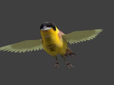bunting animated Low-poly 3D model