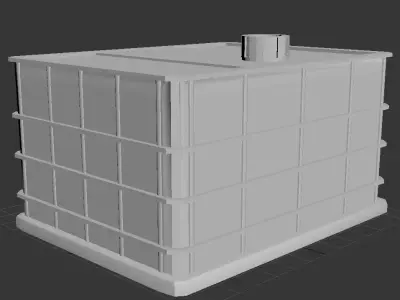 rusty water tanker Low-poly 3D model