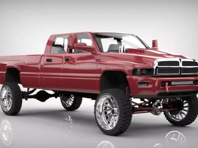 DODGE RAM LIFTED  Low-poly 3D model