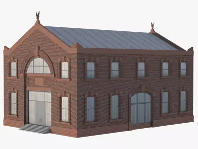 Game Ready Old Industrial Building 13 3D model