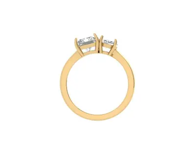 Solitair 3 Stone Ring 3D print model purchase