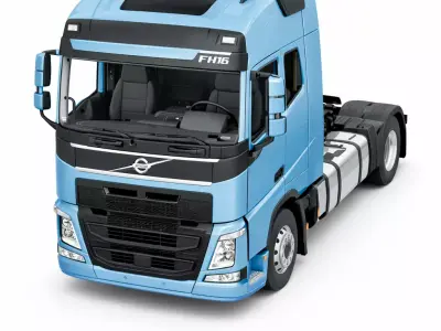 Volvo FH16 Low Poly Heavy Duty Semi Truck Low-poly 3D model
