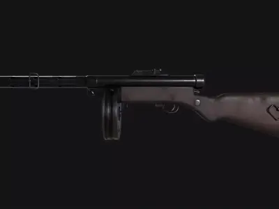 Suomi KP-31 Submachine Gun Low-poly 3D model