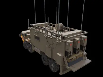 Tactical armored command shelter 3D model