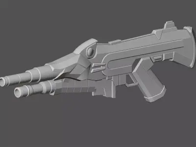 Tiger SMG Game Ready 3D Model Low-poly 3D model
