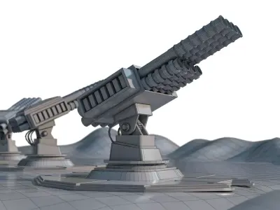 Automatic Mini Rocket Launcher  3D model