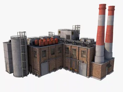 Factory Building 6 Low-poly 3D model