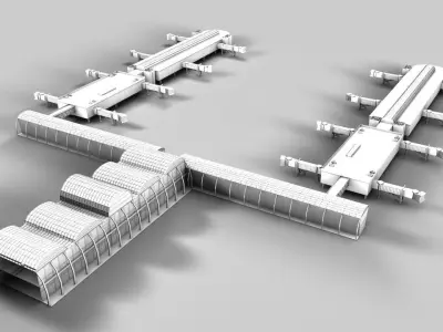 airport set of pipes 3D model