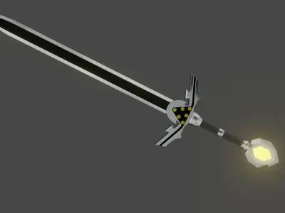 Fantasy sword Free low-poly 3D model shop