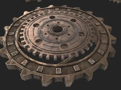 Rusty Gears Set 3D model