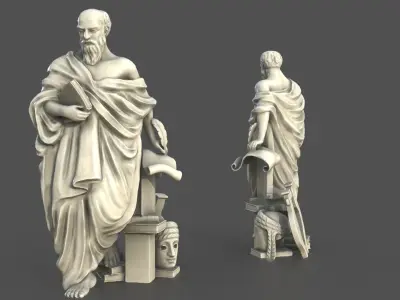  Ancient Writer Statue 