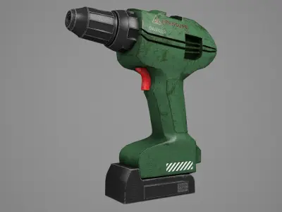 Eletric Screwdriver Green 3D model