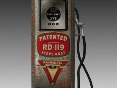 gas pump Low-poly 3D model purchase