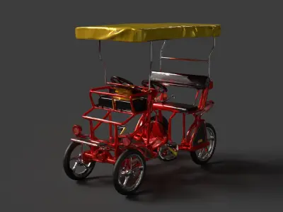 Surrey bike  Low-poly 3D model