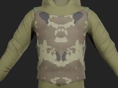 BulletProof Vest Low poly PBR Camo Low-poly 3D model