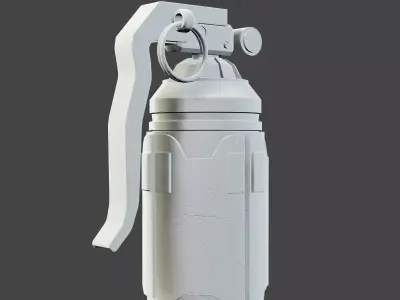 Military Smoke Grenade Game Ready Low Poly 3D Model Free low-poly 3D model