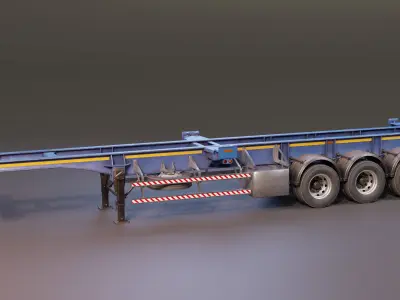 SkeltonTrailer flatbed trailer 3D model