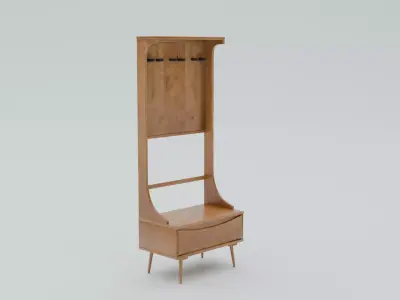 Wooden Rack Bookshelf Low-poly 3D model
