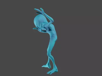 Dancing  Alien Low-poly 3D model