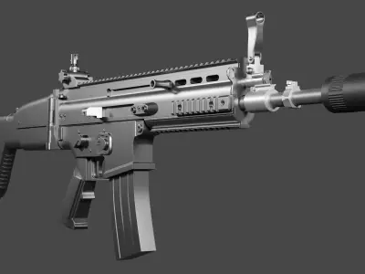 FN SCAR-H High Poly Free 3D model