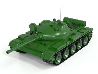 T-62 Low-poly tank  3D model