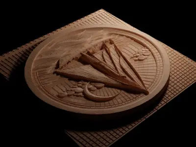 Sailboat CNC 3d Print High Relief Sand Casting 3D print model