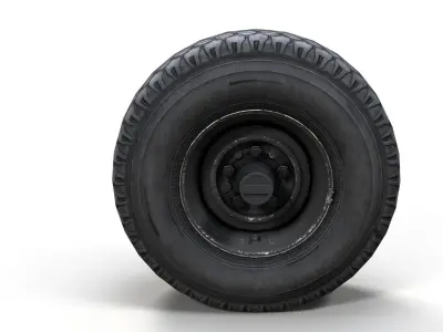 4x4 wheel PBR  Low-poly 3D model